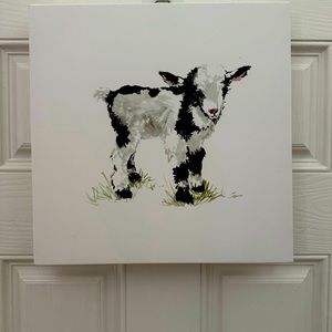 Sweet baby cow/calf art 16x16 canvas new w tags and hanging hardware